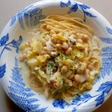 大豆入りクリームパスタ